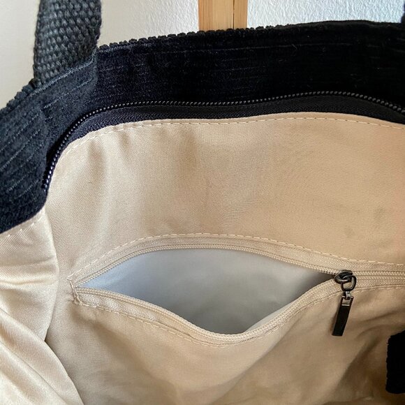 Corduroy Tote Bag with magnetic closure| Retro tote bag | Cute Tote Bag Capsule - Picture 9 of 15